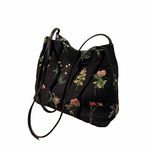 Lefe Liee floral small tote bag for women, Reusable Aesthetic Canvas Shoulder Bag Hobo Crossbody Handbag bucket bag Casual Tote vera bradley purses, Black, 均码, Bucket Bags for Women