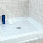 SlipX Solutions Extra Large Clear Square Shower Mat Provides 65% More Coverage & Non-Slip Traction (27" Sides, 100 Suction Cups, Great Drainage)