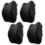 Frido Ultimate Car Neck Rest Pillow, Ultrasoft Car Pillow for Comfortable Car Rides, Superior Neck Support, Neck Pain Relief, Hi-Per Foam Head Rest Pillow with Washable Velvet Cover, Black, Pack of 4