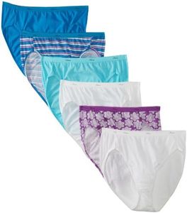 Hanes Women's 6 Pack Core Cotton Hi Cut Panty, Assorted, Large(Color Might Vary )