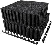 AIRHOP 0.56in Thick 96 Sq Ft Exercise Equipment Mats, 24 Tiles Upgraded Rubber Top with High Density EVA Foam, Large Interlocking Puzzle Gym Flooring for Home Gym, Heavy Weight Workout, 24 x 24in