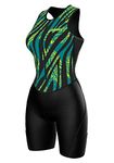 Sparx Women Triathlon Suit Tri Short Racing Cycling Swim Run (Small, Jungle)