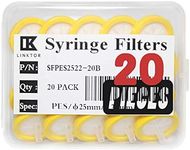 LINKTOR Syringe Filter PES (Polyethersulfone) Hydrophilic Filtration, General Luer Taper 25mm Diameter 0.22 um Pore Size Non Sterile, Pack of 20 (Pack of 20, 0.22μm PES)…