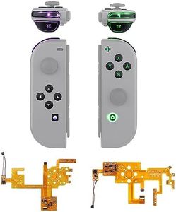 eXtremeRate 7 Colors 9 Modes NS Joycon DFS LED Kit, Multi-Colors Luminated Black Classical Symbols ABXY Trigger Face Buttons for Nintendo Switch & Switch OLED Model Joy-Con - Joycon NOT Included
