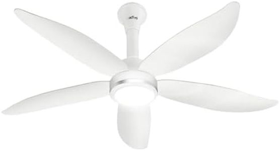 ACTIVA Aero Five Light 1200mm BLDC Ceiling Fan | 28W Energy Saving | BEE 5 Star | ABS Body | 5 Blades | High Speed | Remote Control | Reversible Mode & Timer | 5 Year Warranty (Pearl White)