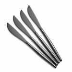 KitchAntique 8.7" French Style Matte Black Dinner Knife | 4-Piece Stainless Steel Flatware Steak Knives Set | Elegant Dishwasher-Safe Silverware Cutlery Set for Home, Restaurants & Gifting