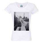 Marilyn Hollywood Actress Building Star Hollywood Photo Retro Organic Cotton Round Neck T-Shirt, White, L