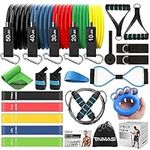 TAIMASI Resistance Bands Set 23 pcs Workout Bands, 5 Stackable Exercise Bands with Handles, 5 Resistance Loop Bands, Jump Rope, Figure 8 Resistance Band, Headband, Cooling Towel