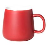 Nestasia Matte Finish Coffee Mug | Microwave & Dishwasher Safe Ceramic Tea Cup | Perfect for Latte, Americano, Cappuccinos, Tea Bag & Beverages (Red, 350ml)