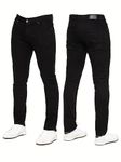 989Zé ENZO Mens Jeans Stretch Skinny Slim Fit Denim Pants Trousers EZ325 All Waist Sizes BLK 34 Short