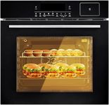 Single Wall Oven 24" Built-in Electric Ovens with 8 Cooking Modes, 108 Smart Recipes, 3000W, 240V, 2.5Cu.f Convection Fan Wall Oven in With Steam, Grill - Air Frying Mode, Tft Display, Stainless Steel