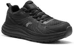 Women's Orthopedic Wide Toe Box Trail Sneakers: Orthotic Plantar Fasciitis Diabetic Arch Support Arthritis Foot Pain Relief Walking Shoes, Comfy Outdoor Standing Waterproof Running Shoes Black Size 10