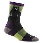 Darn Tough Women's Bear Town Micro Crew Lightweight with Cushion - Large Lime Merino Wool Socks for Hiking