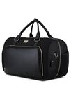 RASHKI BRIO duffle Laptop & Travel duffle for men/women | 15.6 Inch Vegan Leather Laptop Bag | Work Tote Bag | gym companion (Capacity 50 L) (BLACK)