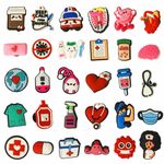 SIMIN 30PCS Nurse Cartoon Shoe Charms, Wristband Decoration with Different Designs for Girls,Boys and Adult Party Gifts