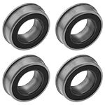 EMSea 4PCS F6003-20/2RS Flanged Deep Groove Ball Bearings 20x35x11mm ABEC-3 Double Sealed Bearings Chrome Steel for Household Applicances Garden Machinery