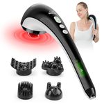 SNAILAX Cordless Handheld Deep Tissue Massager with Heating - Rechargeable Portable Wireless Electric Percussion Full Body Deep Tissue Massager for Muscles, Neck, Shoulder, Back,Gifts for Women,Men