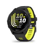 Garmin Forerunner® 170, GPS Running Smartwatch, Advanced Training Metrics and Recovery Insights, Black with Black/Amp Yellow Band