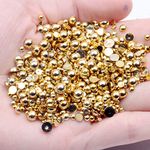 Mixed Size 2/3/4/5/6/8mm 1000Pcs Imitation Pearls Bead Half Round Flatback Pearl Rhinestones Beads Nail Art Crafts DIY Gem Decoration (36 Gilded)