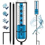 Rain Gauge, Freeze Proof Rain Gauge Outdoor with Stake, Upgrade Water Rain Meter, Rain Measure Gauge for Yard, Adjustable Rain Gauges Outdoors Best Rated, Detachable Rain Gauge for Lawn,Garden