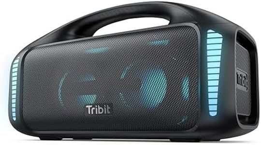 Tribit StormBox Blast Portable Speaker: 90W Loud Stereo Sound with XBass, IPX7 Waterproof Bluetooth Speaker with LED Light, PowerBank, Bluetooth 5.3&TWS, Custom EQ, 30H Playtime for Outdoor