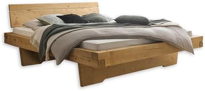 RUSA Modernes Massivholzbett 180x200 - Komfortables & hochwertiges Balkenbett aus massiver Fichte - 198 x 86 x 227 cm (B/H/T)