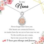 Shuxin Gifts for Mum Grandma Nana Nanny Nan, Infinity Pendant Necklace Jewellery Presents for Christmas Birthday Mothers Day with Gift Box, Sterling Silver, Cubic Zirconia