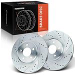 A-Premium Front Drilled and Slotted Disc Brake Rotors Set Compatible with Dodge Charger 2006-2021 Challenger 2009-2021 Magnum Chrysler 300 2-PC Set