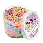 Hoyols Multi Color Hair Elastic Rubber Bands Ponytail Polyband No Damage Ties 1500 Piece Pack for Baby Girl