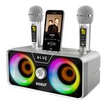 Karaoke Machine for Adults and Kids with 2 UHF Wireless Microphones,Portable Bluetooth Speaker PA Speaker System with LED Party Lights for Home Party, Picnic,Car,Outdoor/Indoor/Birthday Gifts