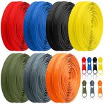 Syhood 35 Yards 7 Pcs Sewing Zippers #5 Nylon Coil Zippers Tape Assorted Zipper for Sewing with 70 Zipper Sliders for DIY Sewing Tailor Craft Supplies (Mondrian Color)