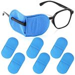 6pcs Glasses Eye Patch, Large Size Eye Patches Reusable Non-Woven Eye Patches for Adults Kids Lazy Eye Amblyopia Strabismus (Blue)