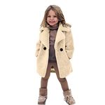 liangp Overstock Deals Girls Teddy Fleece Trench Coat Warm Coat Toddler Baby Jacket Outerwear Winter Kids Thicken Coat&Jacket Girls Padded Windbreaker Solid Outfit Beige