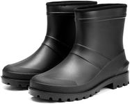 pfoosnd Ankle Rubber Rain Boot Mens Ankle Rain Shoes Waterproof Garden Boots Mens Short Rain Boots (Black, 7, US Footwear Size System, Adult, Men, Numeric, Medium, 7)