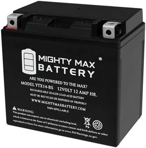 Mighty Max Battery YTX14-BS - 12 Volt 12 AH, 200 CCA, Rechargeable Maintenance Free SLA AGM Motorcycle Battery