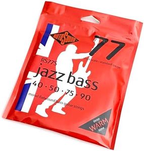 Rotosound RS77S Flatwound Black Steel Strings for Electric Bass Guitar Short Scale, Standard Gauge 40 / 50 / 75 90, White Black Red Blue, Small Medium Large X-Large 2X-Large