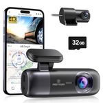 REDTIGER F9 Dash Cam 4K Front and Rear 1080P, Built-in WiFi GPS, Dual Dash Camera for Cars with 32GB Card, Loop Recording, Parking Mode, Smart App Control