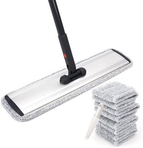 Microfiber Mop 18" Large Flat Mops for Floor Cleaning Floor Mop 4 Premium Pads Hardwood for Cleaning Wet Mop Wet or Dry Floor Cleaning