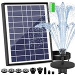 AISITIN 6.5W Solar Fountain Pump with Battery Backup Solar Water Pump Floating Fountain, 10 Fountain Styles for Bird Bath, Fish Tank, Pond or Garden Decoration