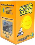 Scrub Daddy®, The Original Scrub Daddy - FlexTexture Sponge, Soft in Warm Water, Firm in Cold, Deep Cleaning, Dishwasher Safe, Multi-use, Scratch Free, Odor Resistant, Functional, Ergonomic, 4ct Roll