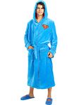 Funidelia | Superman Dressing Gown for man Man of Steel, Superheroes, DC Comics & Justice League Merchandise - Comfortable lounge wear and accessories r adults - Size L-XL - Blue
