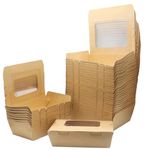 La Llareta Salad Boxes Takeaway, 50 PCS 900ml Takeaway Box, Cardboard Food Boxes, with Window, Oil and Water Proof, for Sandwich, Cheesecake, Burger