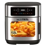 truTRTL Air Fryer Oven 12L | with Rotisserie | 10 Preset Menus with Reheat | Bake, Grill & Roast | Transparent Window with Light | Digital Touchscreen | Uses Upto 90% Less Fat | 1600W