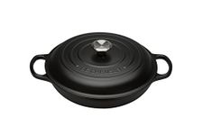 Le Creuset Signature Enamelled Cast Iron Shallow Casserole Dish With Lid, 30 cm, 3.5 Litres, Matte Black, 21180300000430