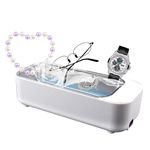 Professional Ultrasonic Jewelry Cleaner,ultrasonic cleaner for Eyeglasses, Rings, Coins,Makeup brushes,Portable Low Noise Stainless Ultrasonic Cleaner for gold,Jewelry, Watches, Shaver Heads