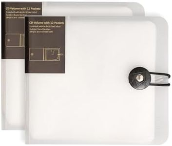 CD Case, 12 Capacity CD/DVD Case Holders Wallet Hard Plastic DVD Disc Cases Storage Binder for Car Home Office Travel (2, Translucent White)