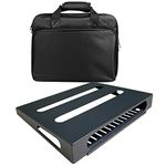 SOYAN 14” x 10.6” Guitar Pedal Board with Gig Bag, Build-in Power Supply Cradle (M-14S)