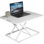 VIVO Ultra-Slim Single Top Height Adjustable Standing Desk Riser, Compact Sit Stand Desktop Converter for Monitor or Laptop, White, DESK-V001JW