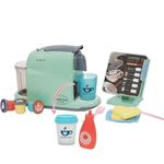 Coffee Machine Toy, Kitchen Toy with Lights and Sounds,Pretend Play Coffee Maker Toy and Cash Register Toys for Kids,Play Kitchen Accessories for Girls and Boys