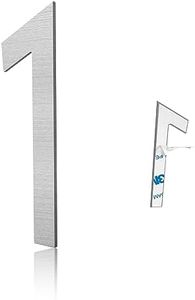 3 Inch Modern House Numbers, Brushed Silver Mailbox Number,Stainless Steel Material,Self-adhesive Number Door Numbers for Apartments Office (1)